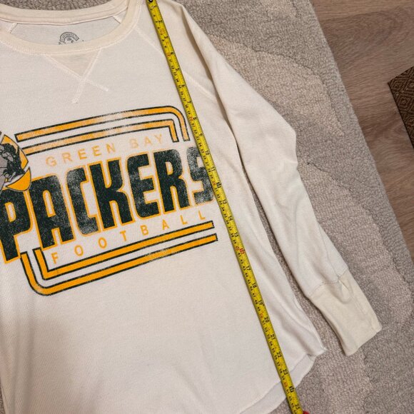 Green Bay Packers Cream Thermal Long Sleeve, Size S - Picture 8 of 9